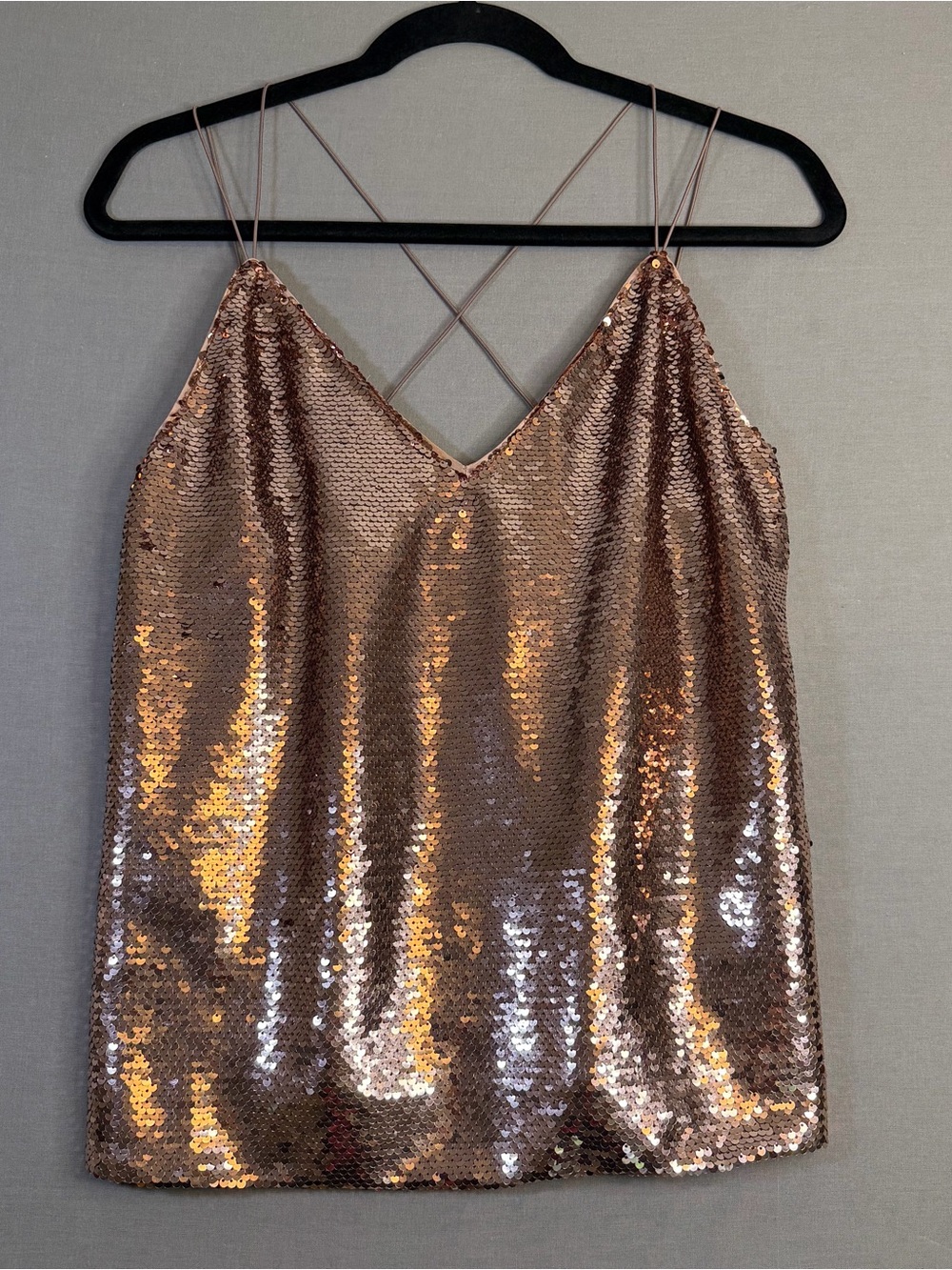 ASOS sz 4 Rose Gold Sequin Cami Tank Top